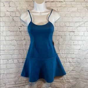 Nasty Gal Brand New Coral Blue Fit and Flare Dress